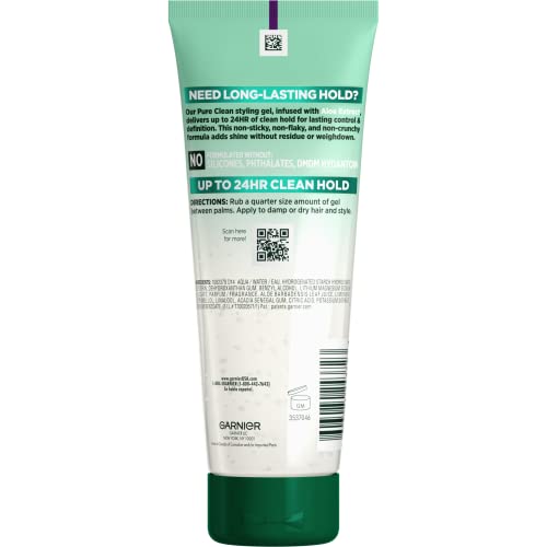 Garnier Fructis Pure Clean Gel application for strong, residue-free hold.