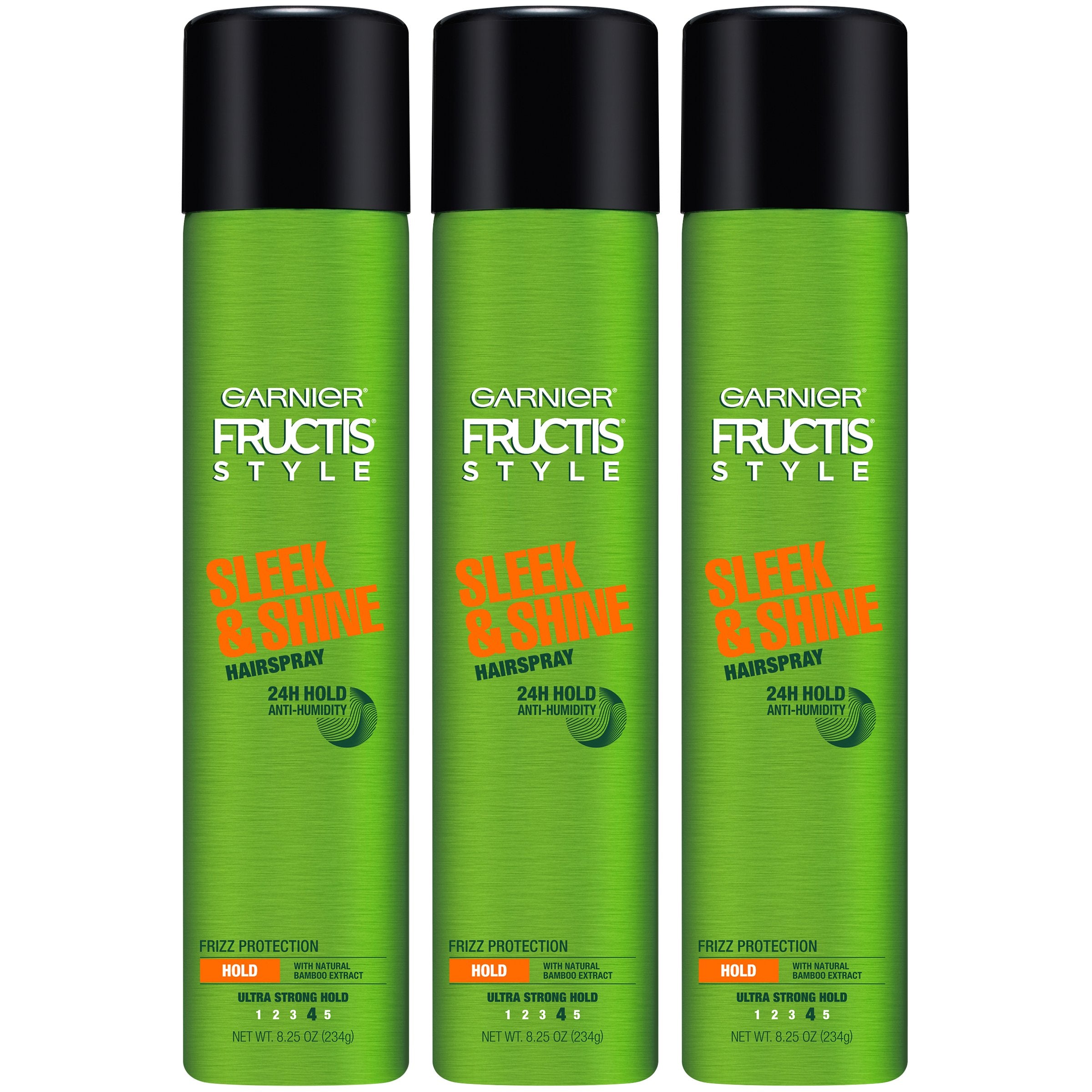 Garnier Fructis Sleek & Shine hairspray bottle with ultra strong hold