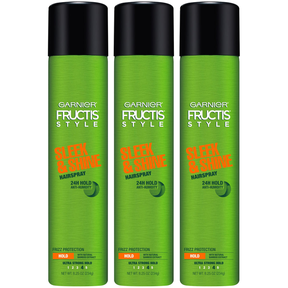 Garnier Fructis Sleek & Shine hairspray bottle with ultra strong hold
