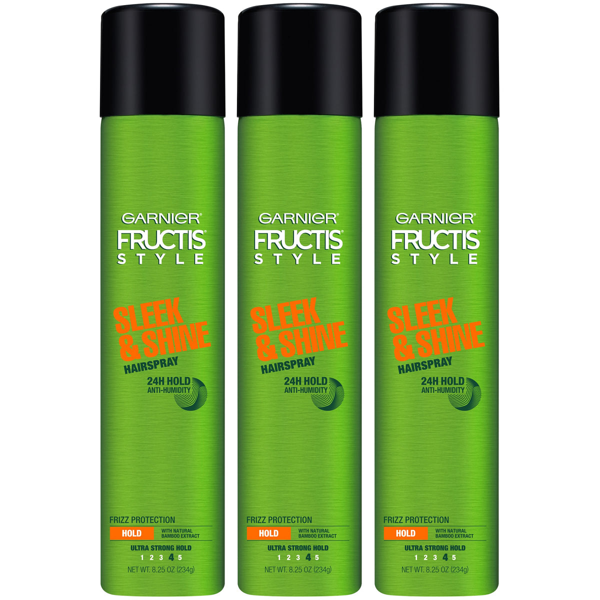 Garnier Fructis Sleek & Shine hairspray bottle with ultra strong hold