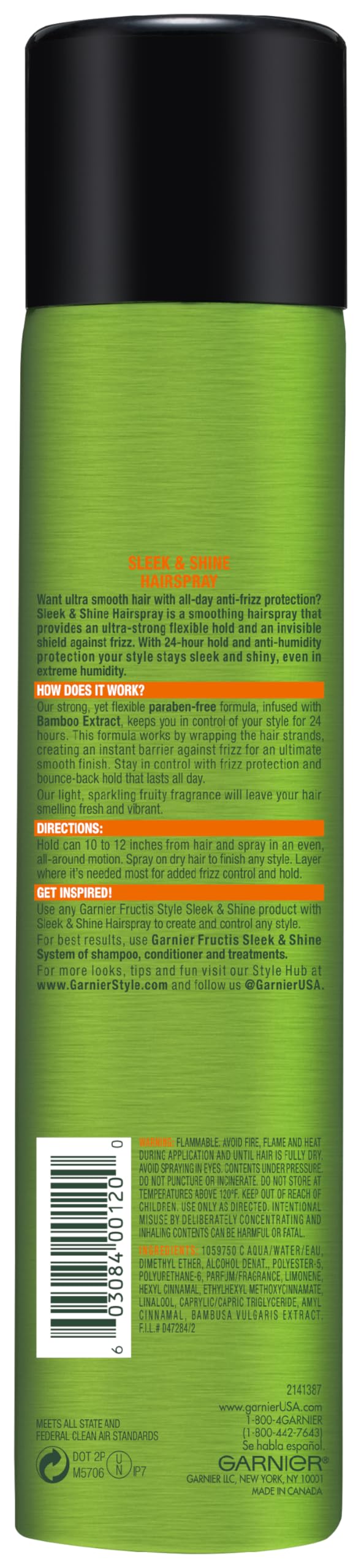 Garnier Fructis Sleek Shine fragrance leaves hair smelling fresh