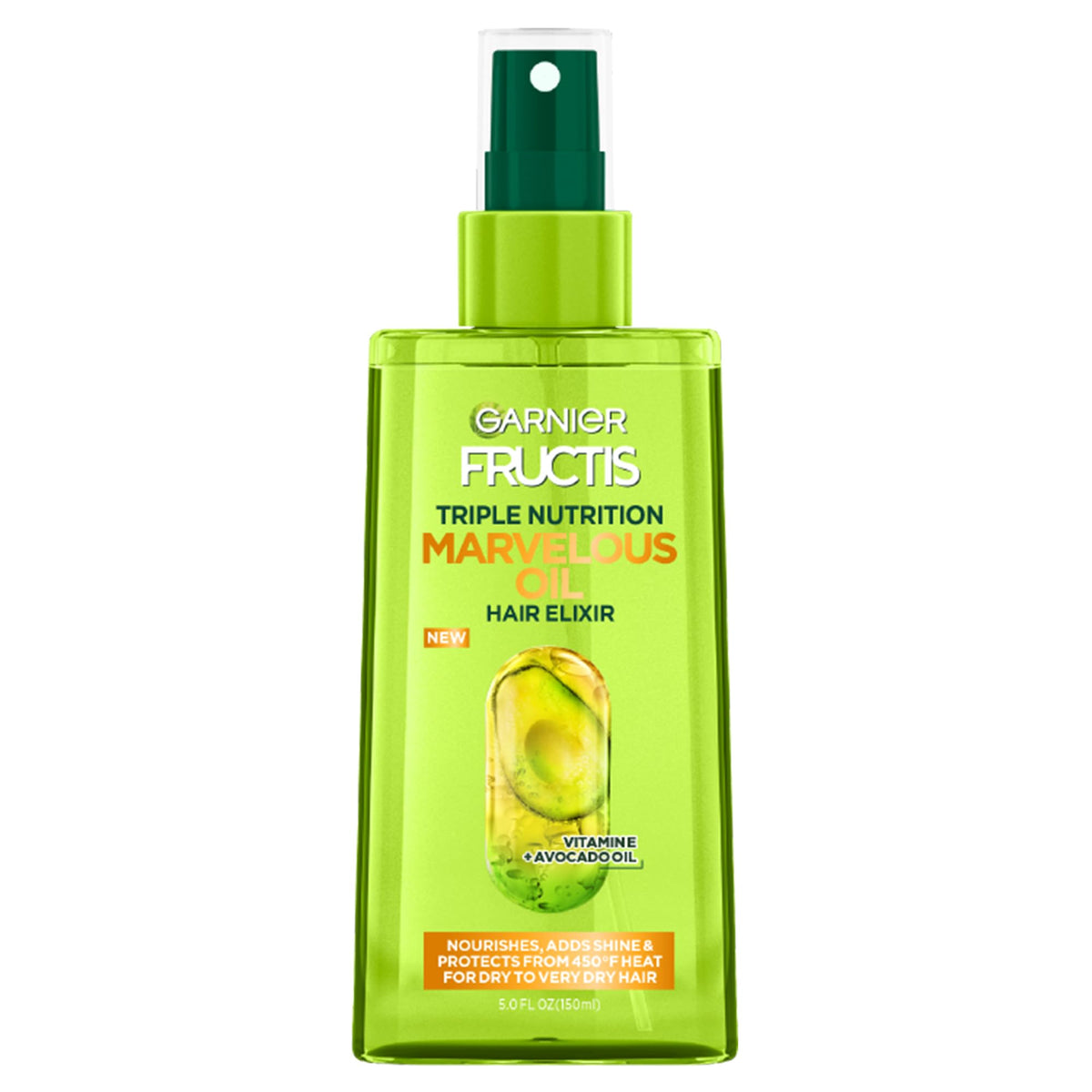 Garnier Fructis Triple Nutrición Elixir: botella de aceite para cabello suave y nutrido