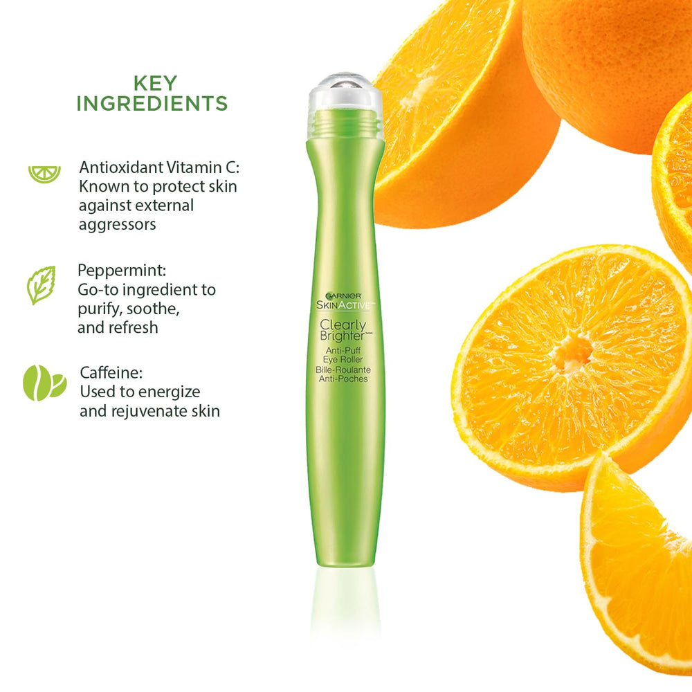 Garnier gel de vitamina C y cafeína para ojos, con efecto iluminador.