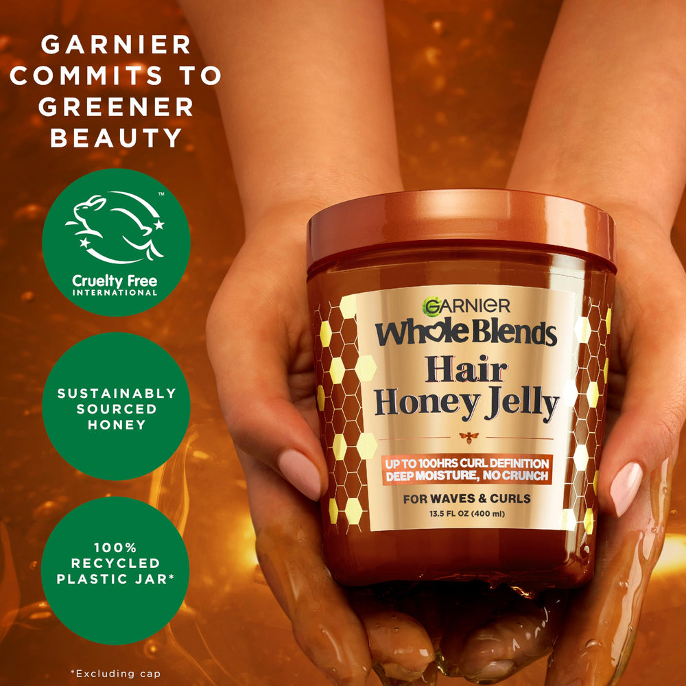 La etiqueta de Garnier Hair Honey Jelly indica uso en cabello húmedo.