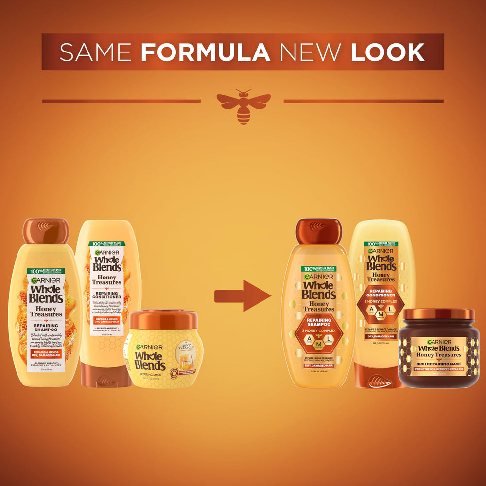 Garnier Honey Treasures conditioner bottle smooths and detangles