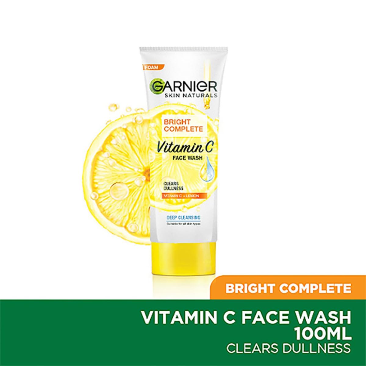 Garnier limpiador facial iluminador, textura gel suave y fresca.