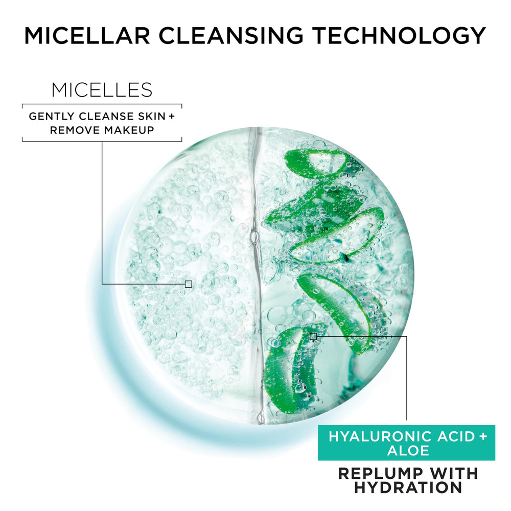 Garnier Micelar suave para piel sensible, limpieza diaria sin irritación.