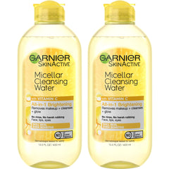 Garnier Agua Micelar Vitamina C, botellas dúo, limpieza rápida y desmaquillante.