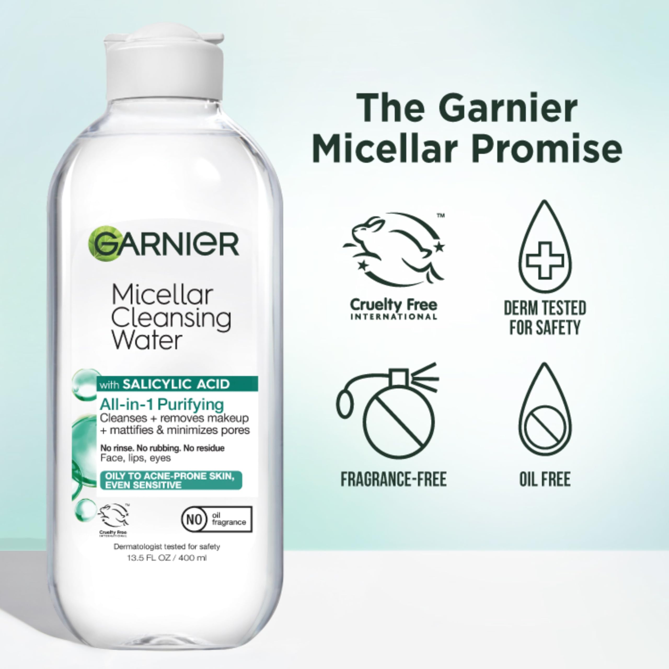 Garnier Agua Micelar con Ácido Salicílico: enfoque en poros reducidos y frescura