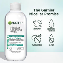 Garnier Agua Micelar con Ácido Salicílico: enfoque en poros reducidos y frescura