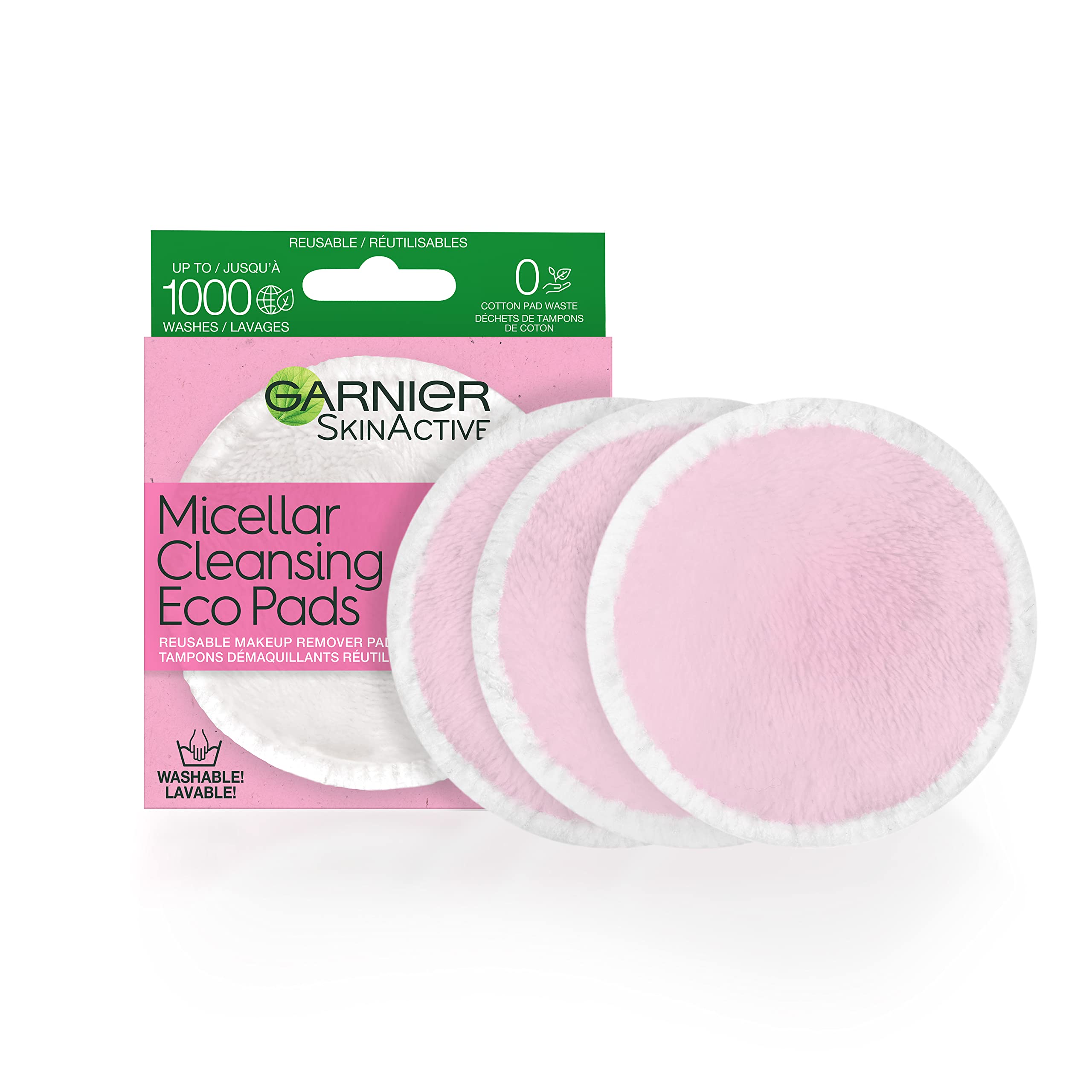 Garnier Micellar Cleansing Eco Pads ultra-soft microfiber pads for makeup removal with reduced waste