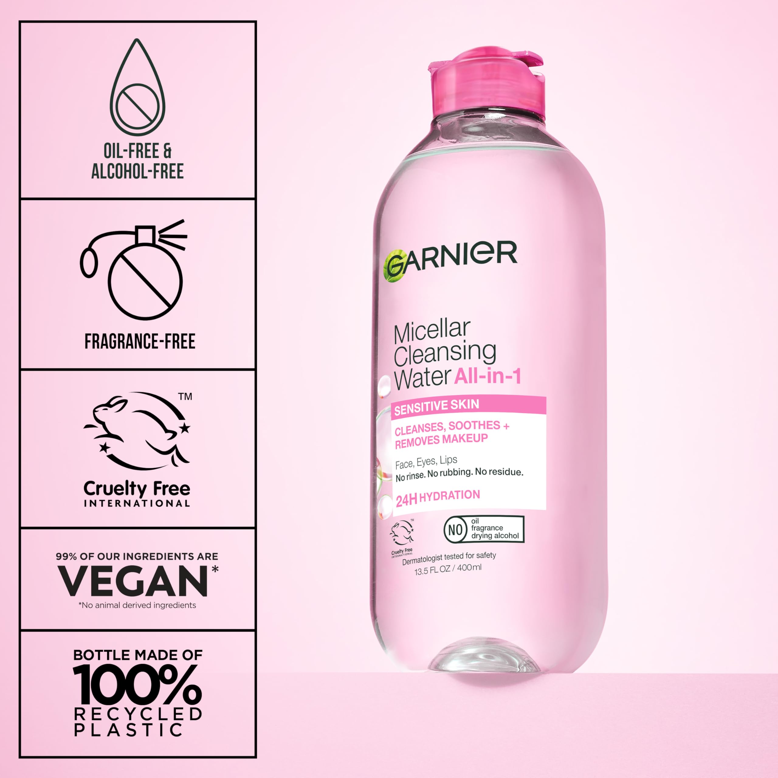 Garnier Micellar Water hydrating effect suggests refreshed, non-drying skin after use.
