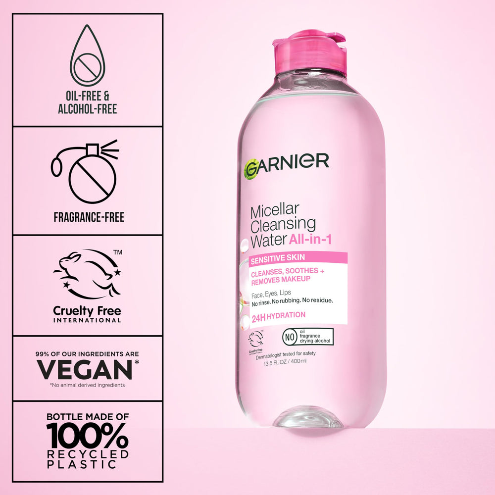Garnier Micellar Water hydrating effect suggests refreshed, non-drying skin after use.
