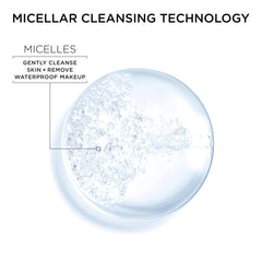 Close-up of Garnier Micellar Water micelle action lifting dirt and makeup with minimal effort.