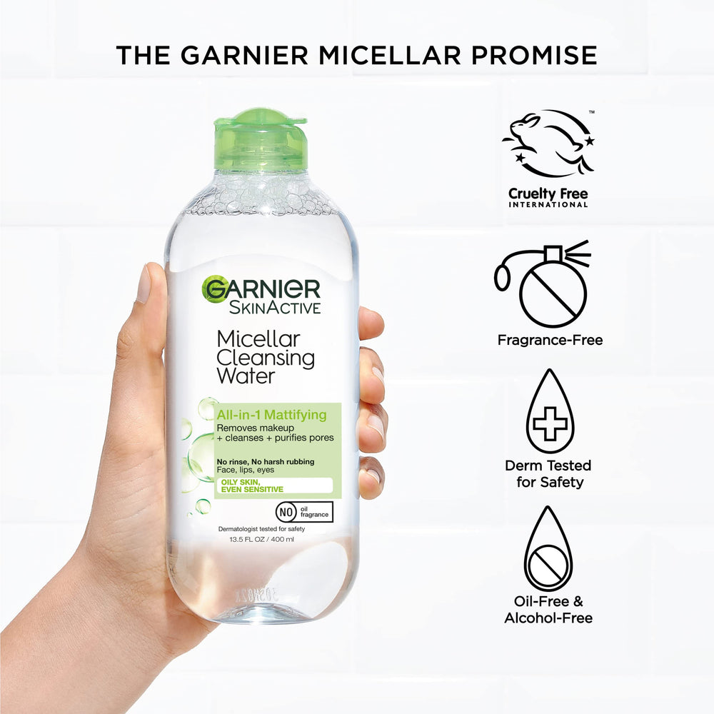 Garnier Micellar Water oil-free formula suits oily skin.