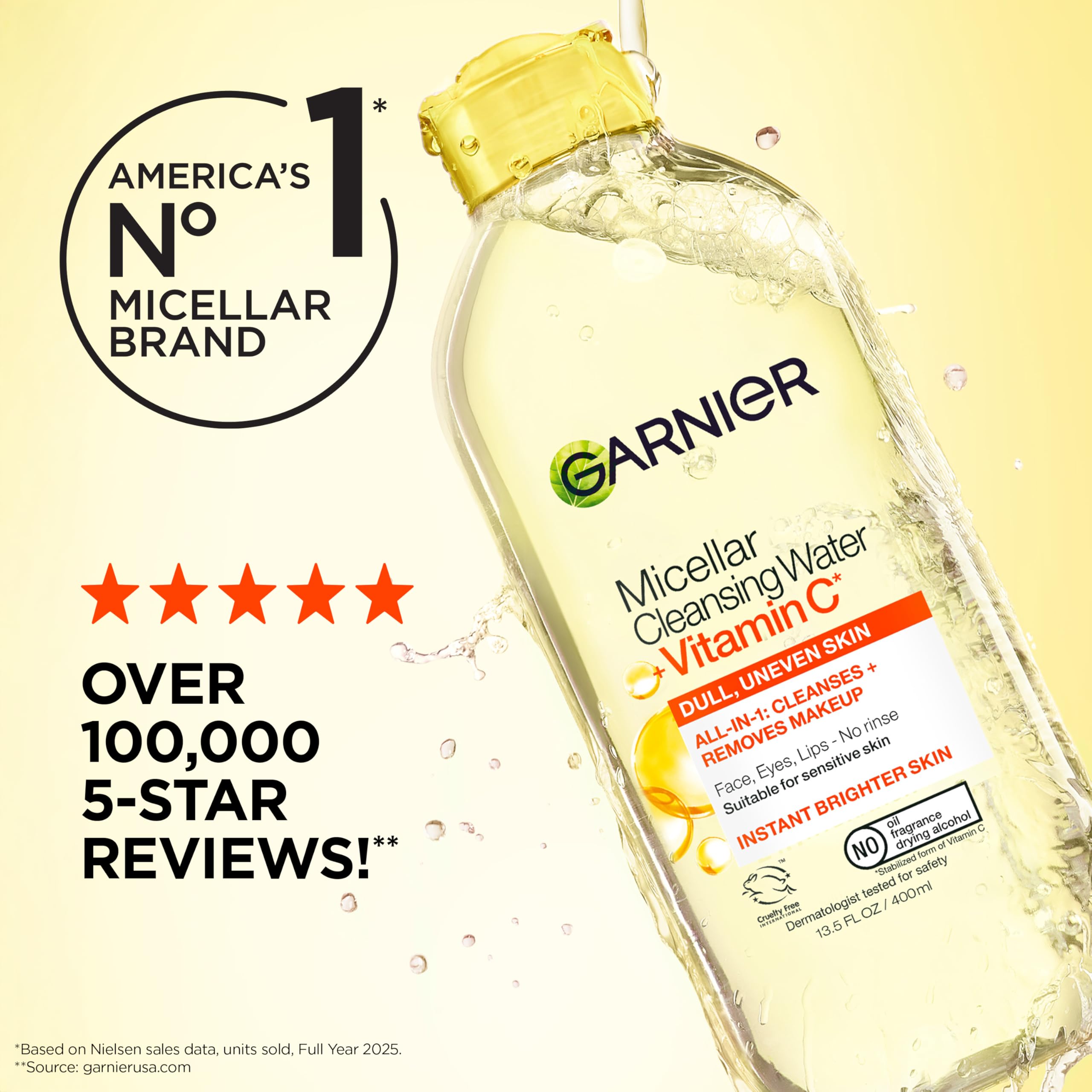 Garnier Micellar Water suitable for all skin types in sleek bottle
