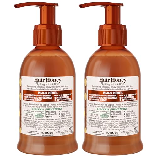 Garnier Miel Tesoro Serum se aplica en pelo húmedo para brillo suave.