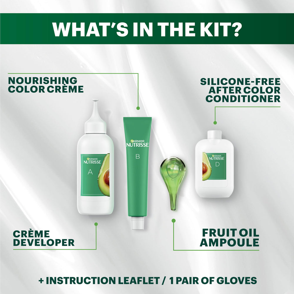 Garnier Nutrisse 60 vegan shades for wide color options.