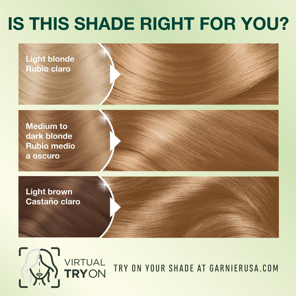 Garnier Nutrisse after-color conditioner adds lasting softness and shine.