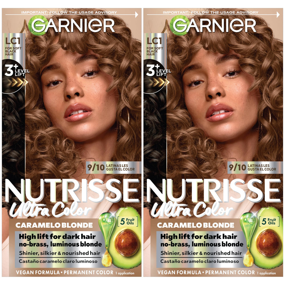 Garnier Nutrisse LC1 Salted Caramelo ampoule snapped into color mix for nourished results.