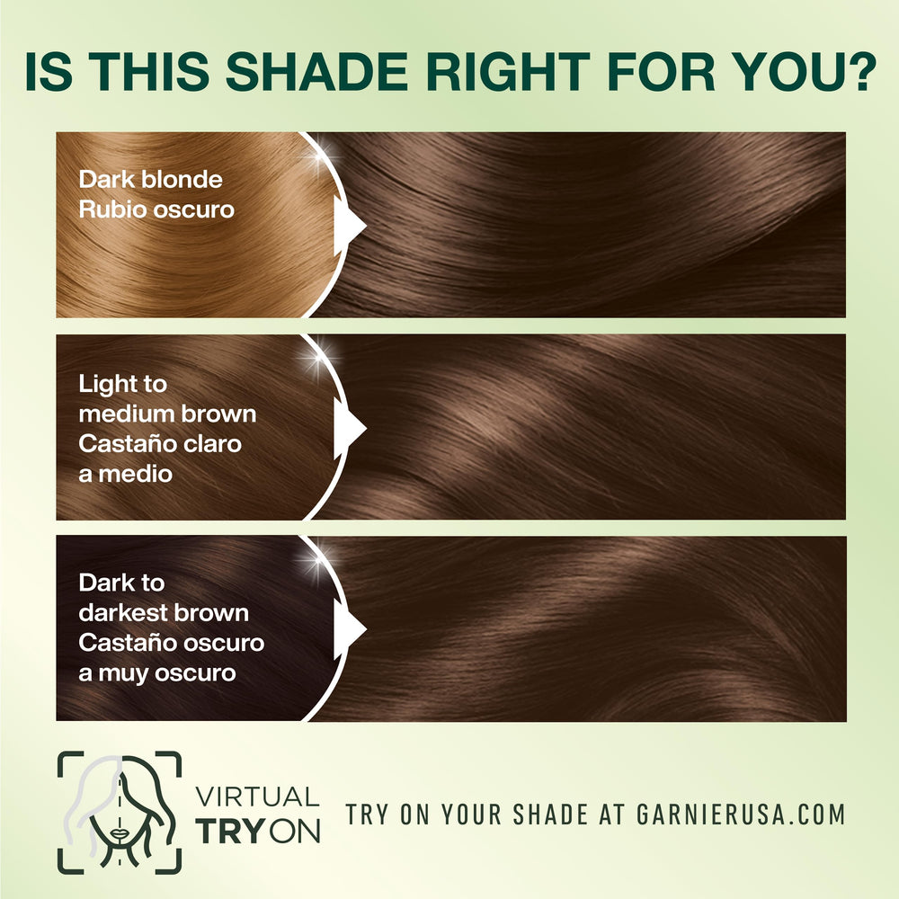 Garnier Nutrisse 100% gray coverage applied to roots and gray strands.