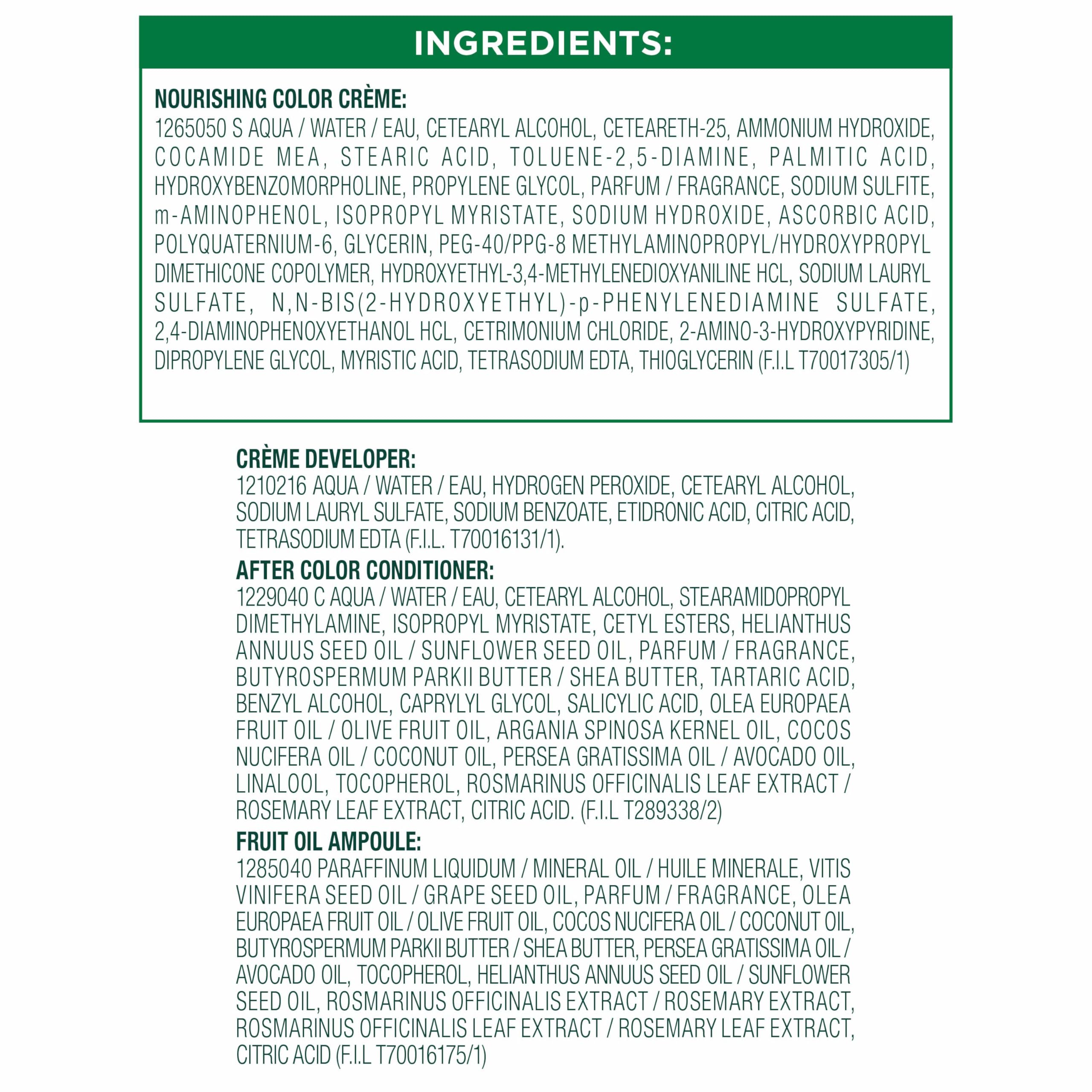 Garnier Nutrisse product on hair with glossy finish image.