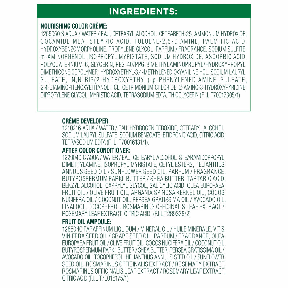 Garnier Nutrisse product on hair with glossy finish image.