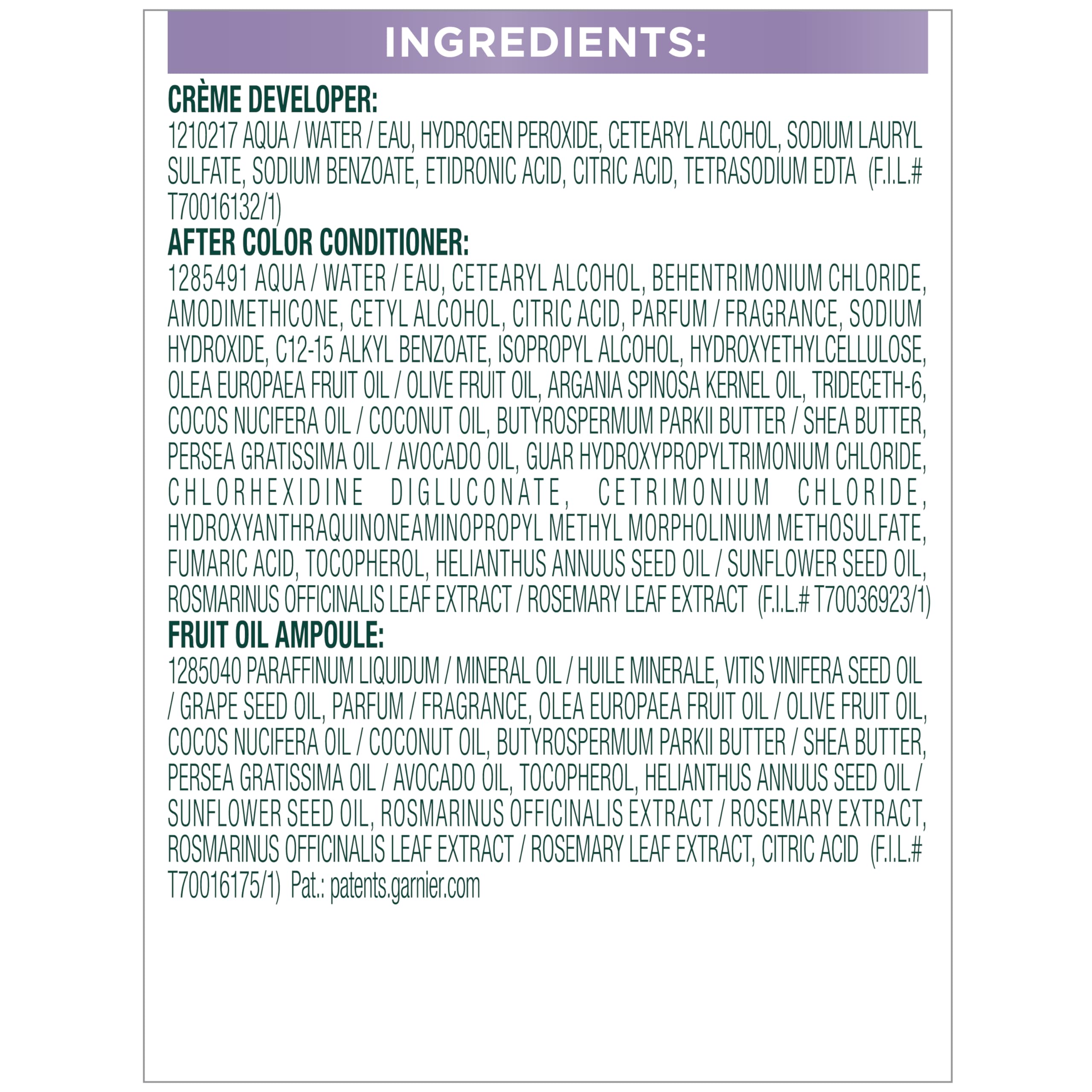 Garnier Nutrisse LB2 box packaging and branding visible