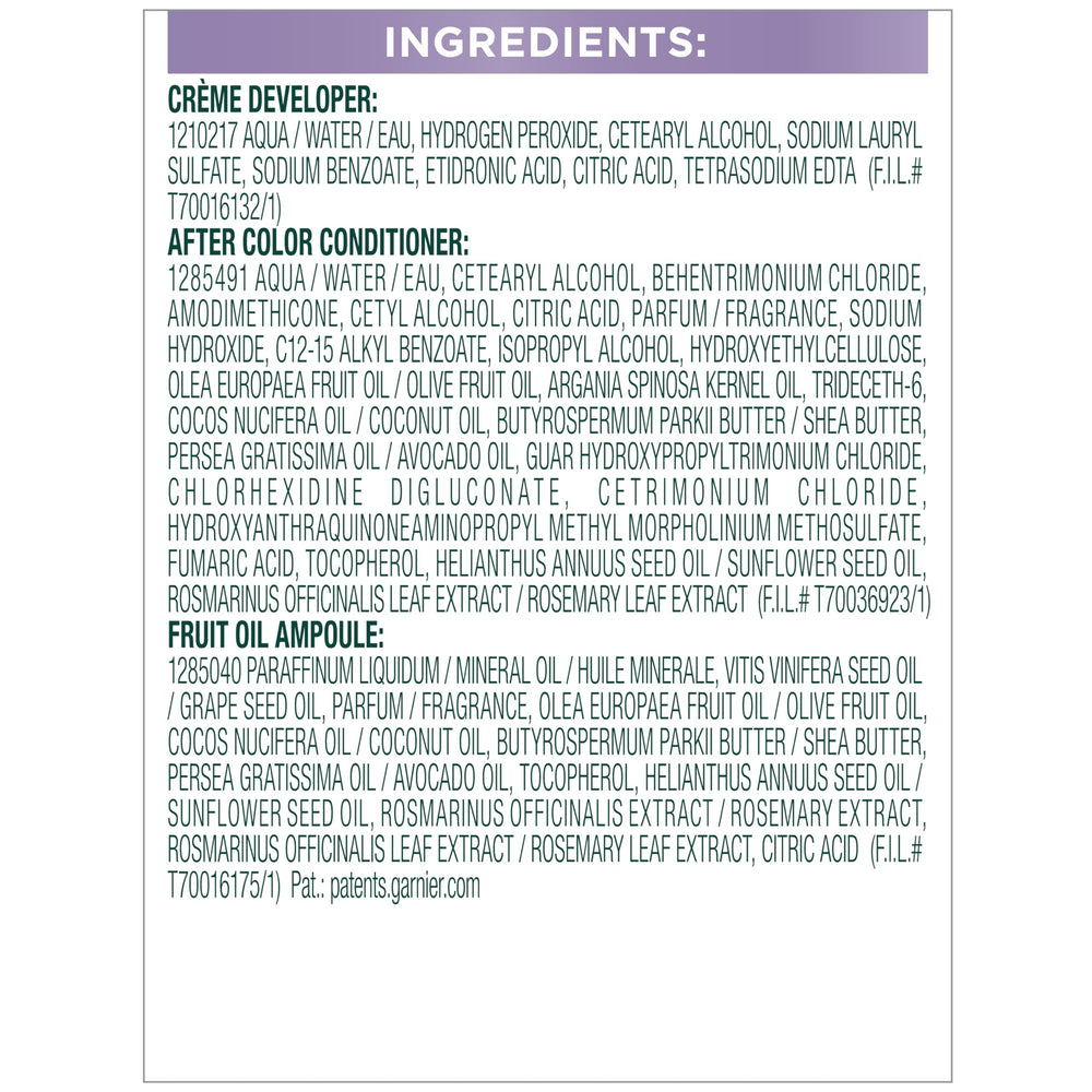 Garnier Nutrisse LB2 box packaging and branding visible
