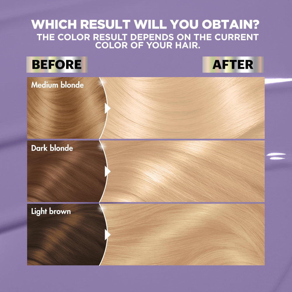 Garnier Nutrisse LB2 color application in progress for bold blonde result