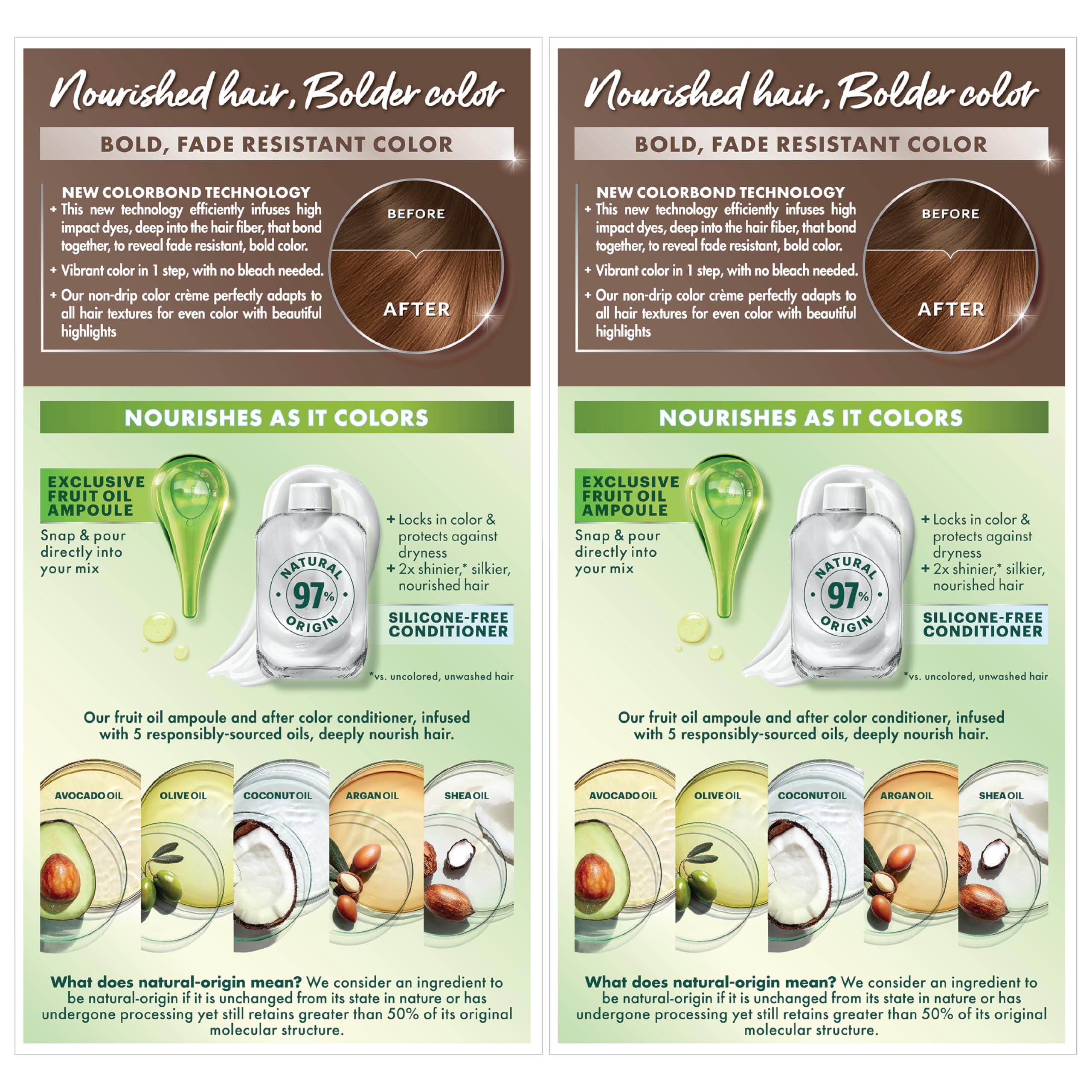 Garnier Nutrisse after-color conditioner bottle emphasizes lasting moisture and shine