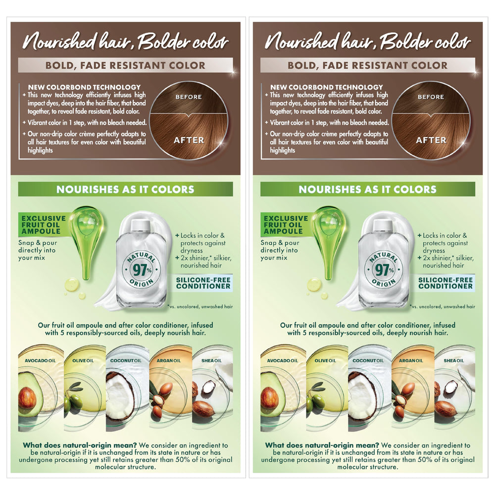 Garnier Nutrisse after-color conditioner bottle emphasizes lasting moisture and shine