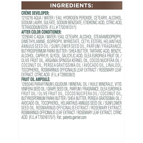 Garnier Nutrisse shade guide swatch illustrates the B4 option