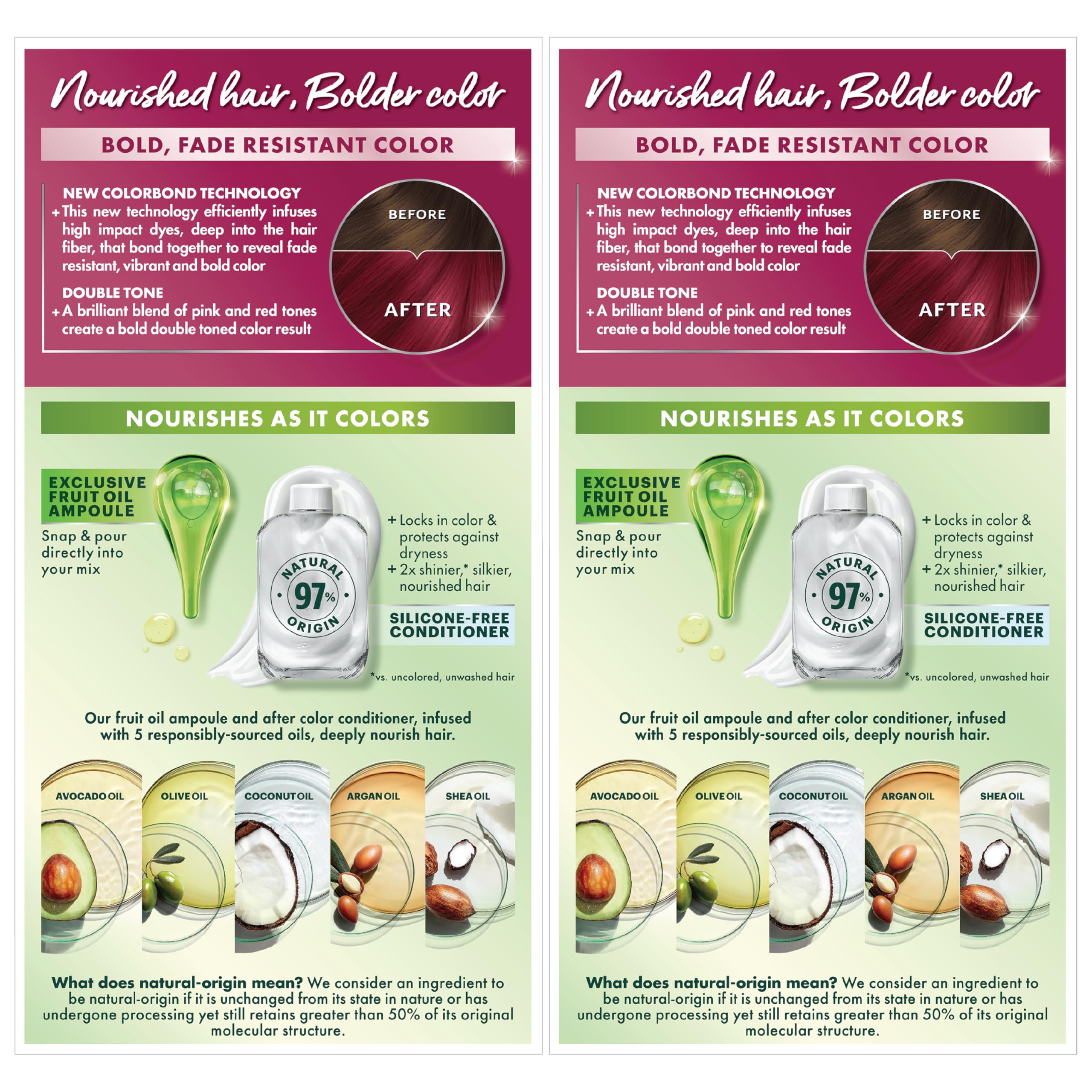 Garnier Nutrisse Ultra Color packaging variety image notes multiple shade options.