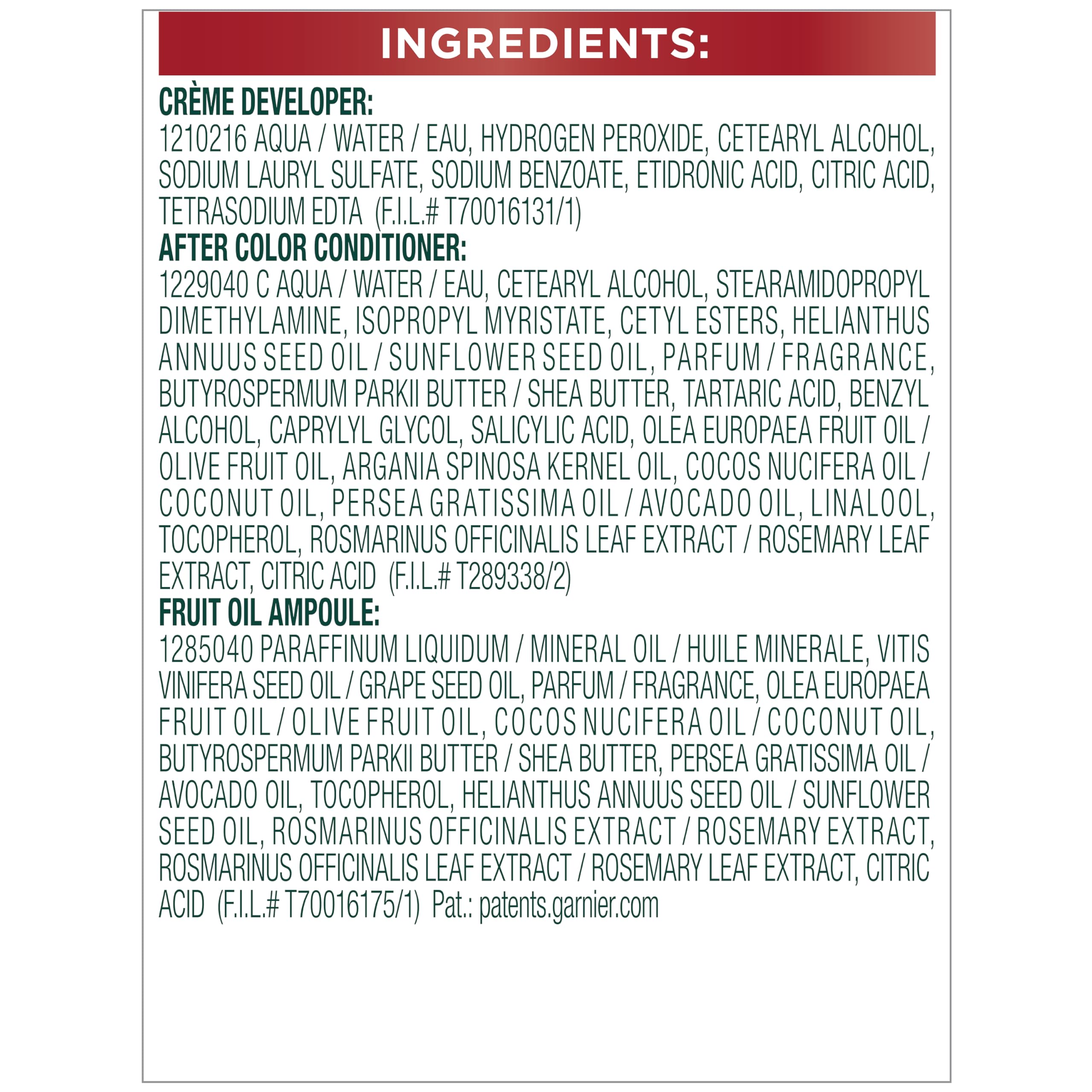 Garnier Nutrisse results with reflective shine and lasting color