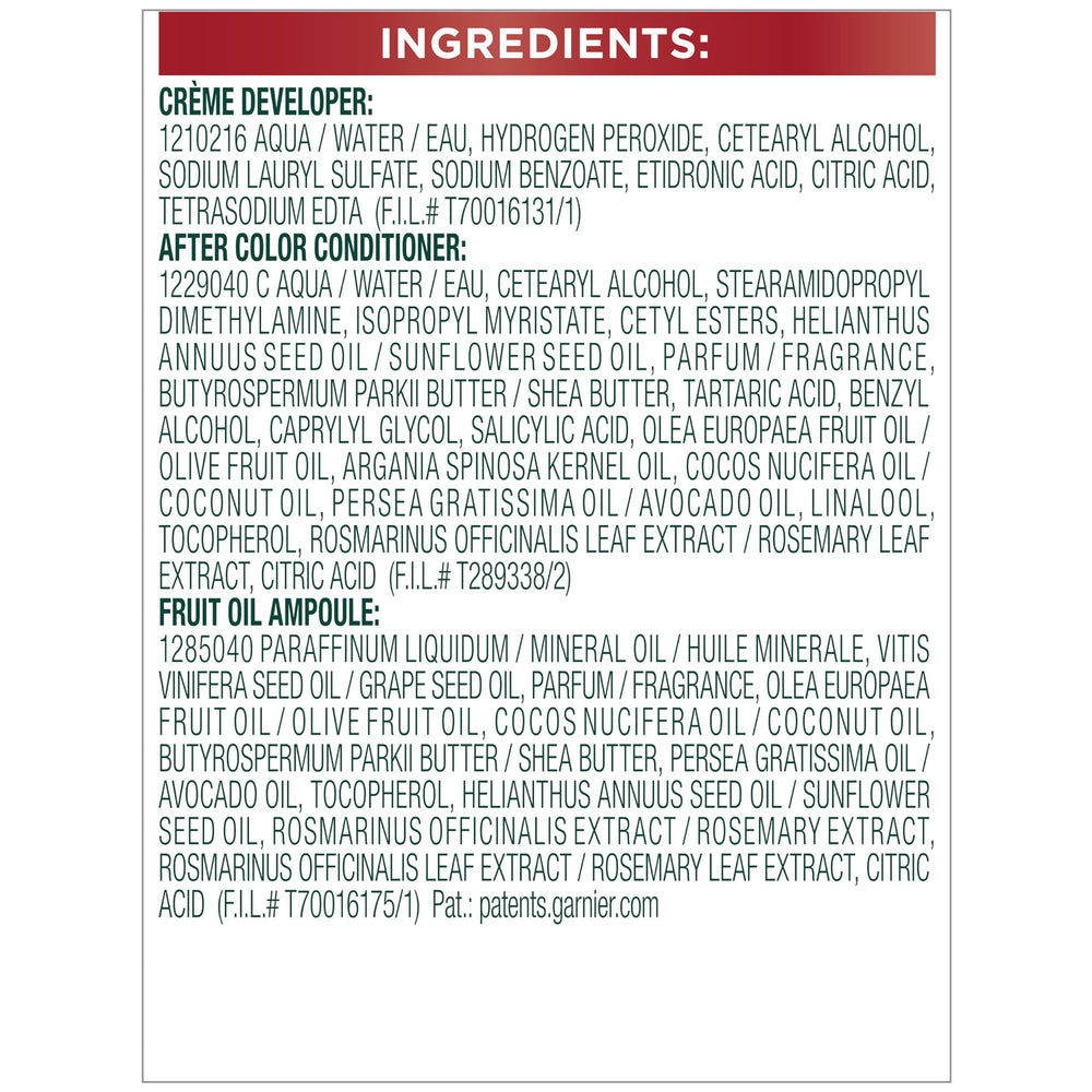 Garnier Nutrisse results with reflective shine and lasting color