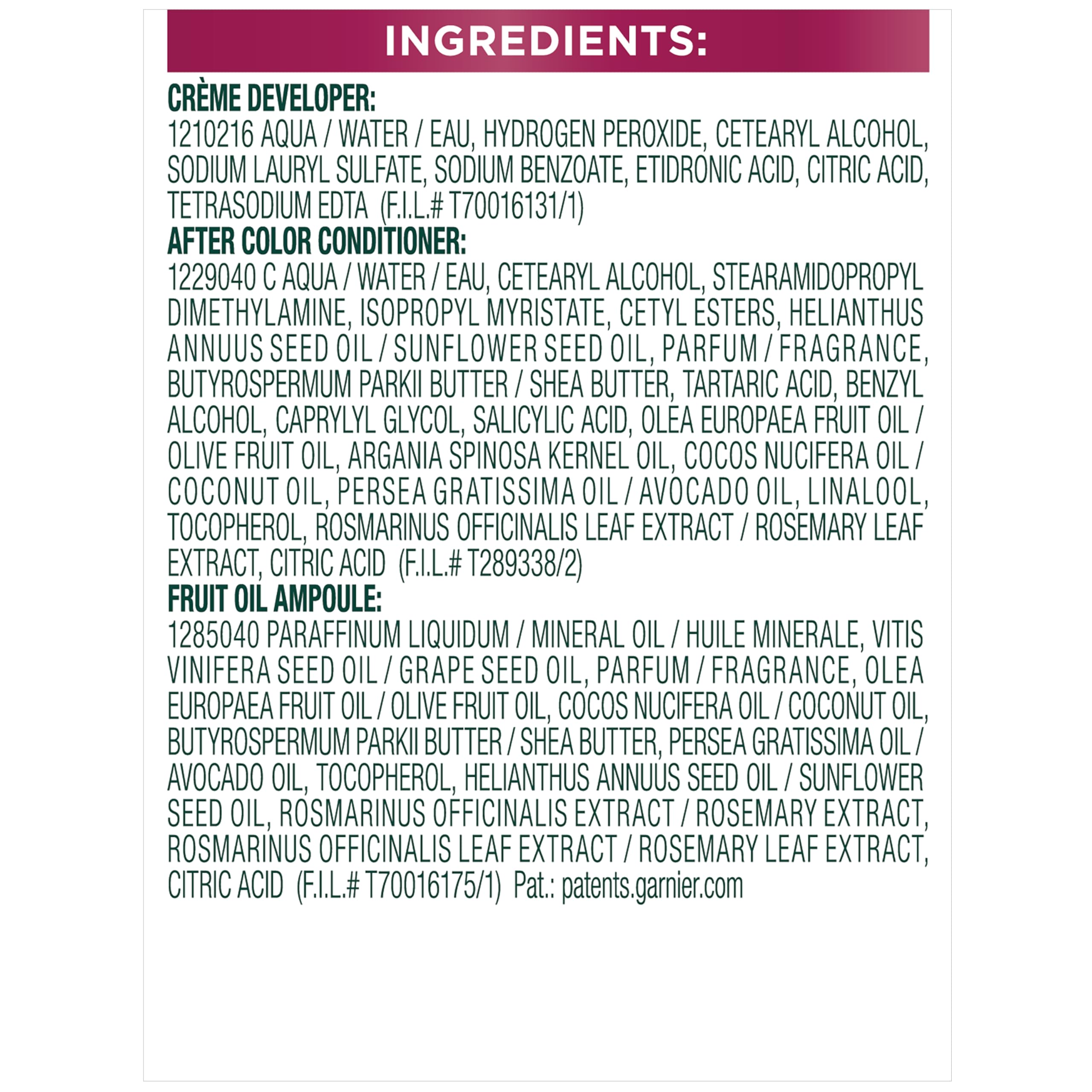 Garnier Nutrisse Ultra Color vegan cruelty-free label confirms ethical choice.