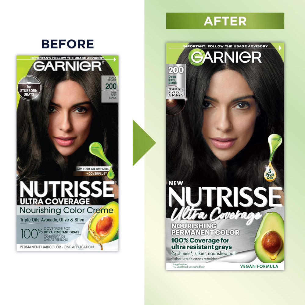 Garnier Nutrisse Ultra Coverage bottle ready for easy, non-drip application at home