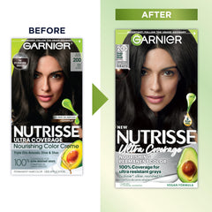 Garnier Nutrisse Ultra Coverage bottle ready for easy, non-drip application at home