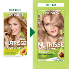 Garnier Nutrisse Ultra Crème applying color for even coverage at home