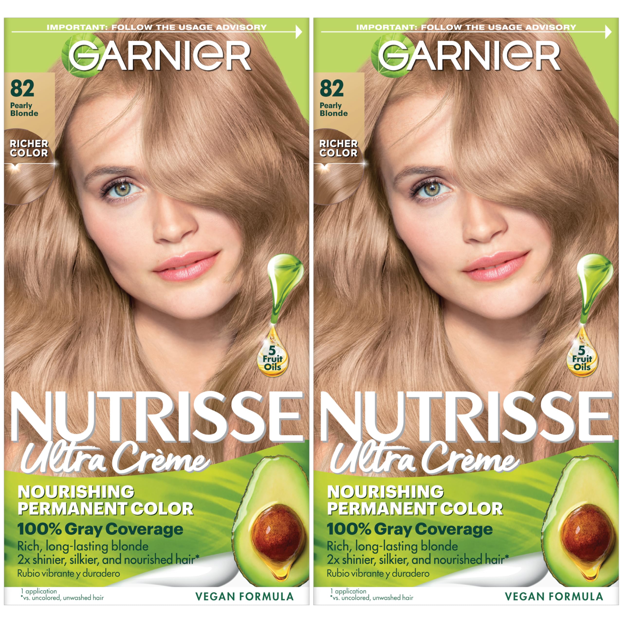 Garnier Nutrisse Ultra Crème color kit contents for at-home color application