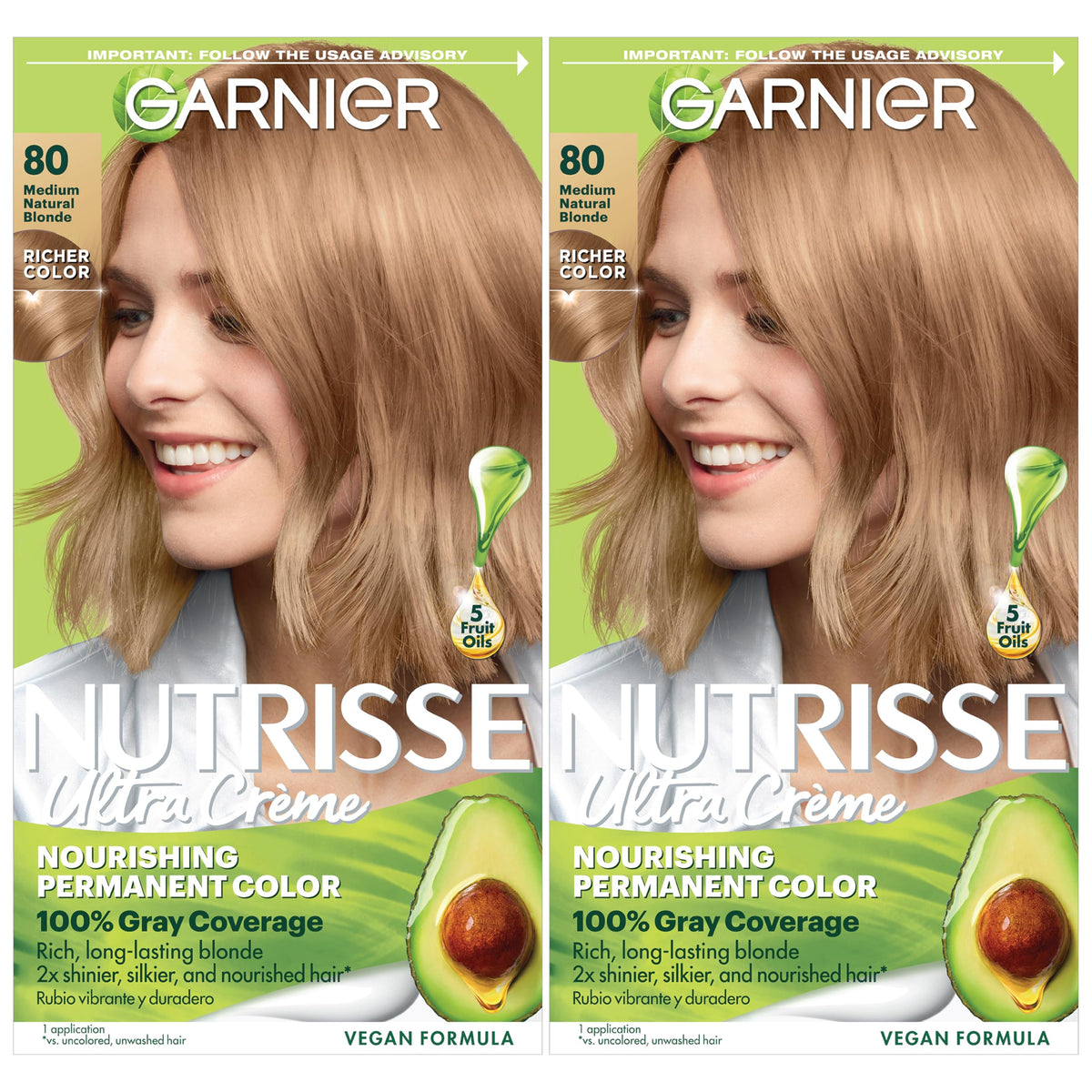 Garnier Nutrisse Ultra Crème color mix prepares for an even, long-lasting shade.