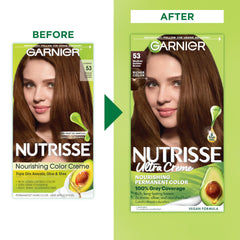 Garnier Nutrisse Ultra Creme color mixing scene for smooth, even application results