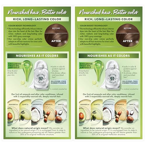 Garnier Nutrisse Ultra Creme colorant and developer packets ready for at‑home coloring.