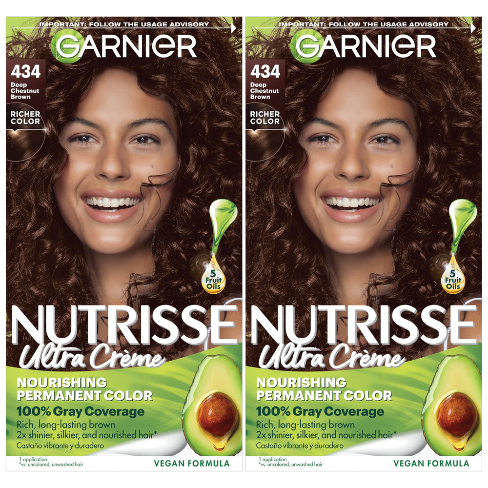 Garnier Nutrisse Ultra Creme colorant tube for vibrant, long-lasting color.