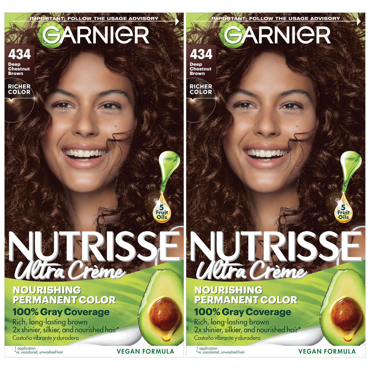 Garnier Nutrisse Ultra Creme colorant tube for vibrant, long-lasting color.