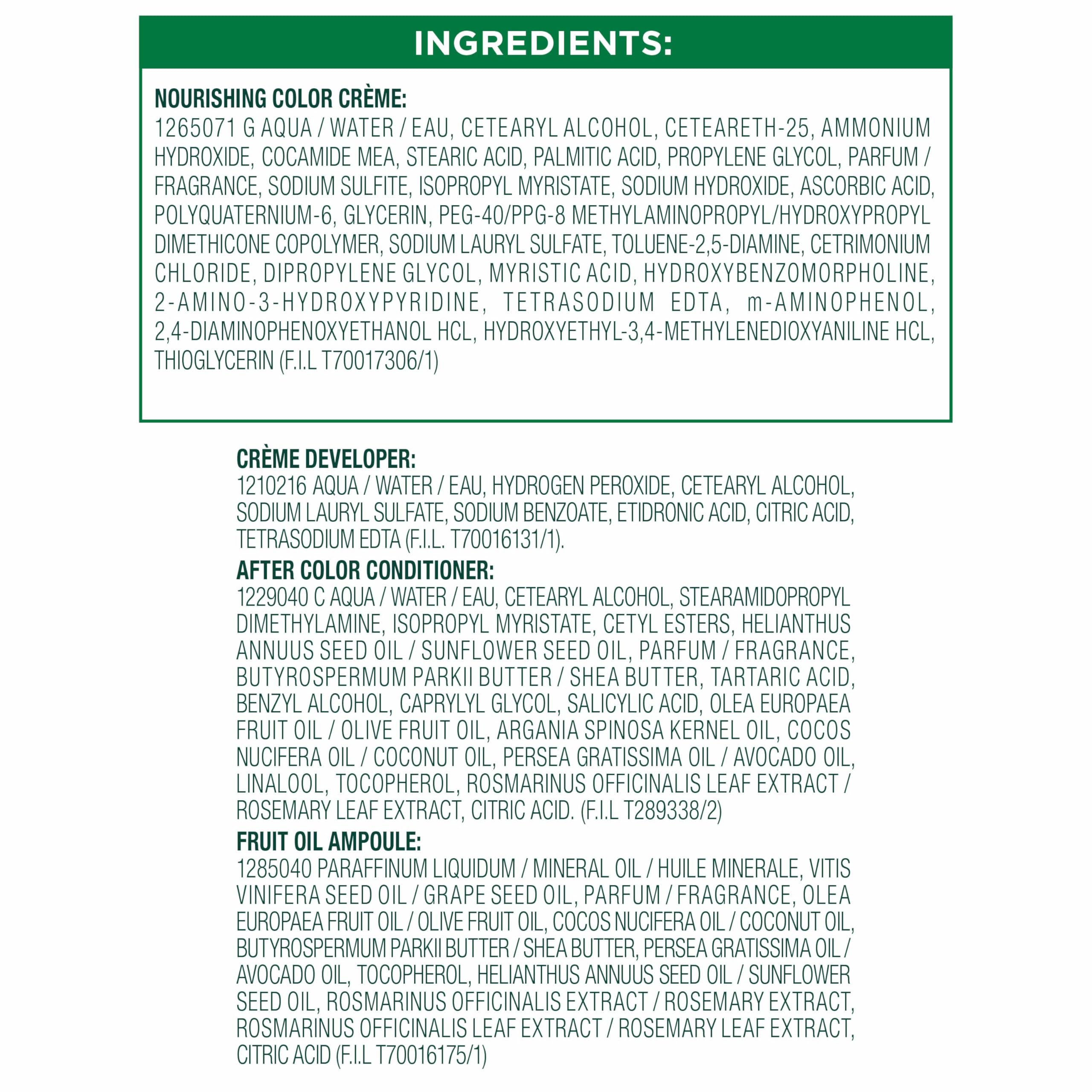 Instruction leaflet explains step-by-step at-home color routine.