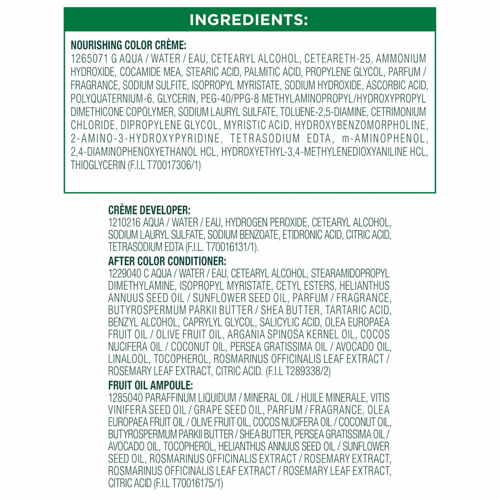 Instruction leaflet explains step-by-step at-home color routine.