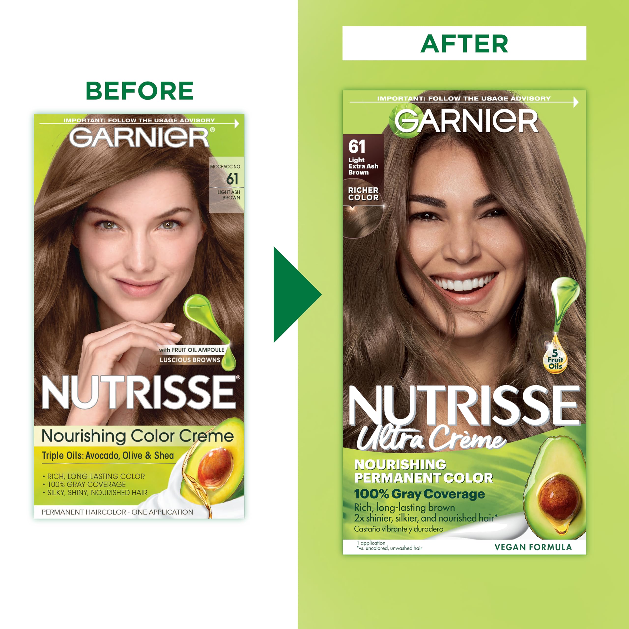 Oil ampoule used with 5-fruit nourishment during color application.