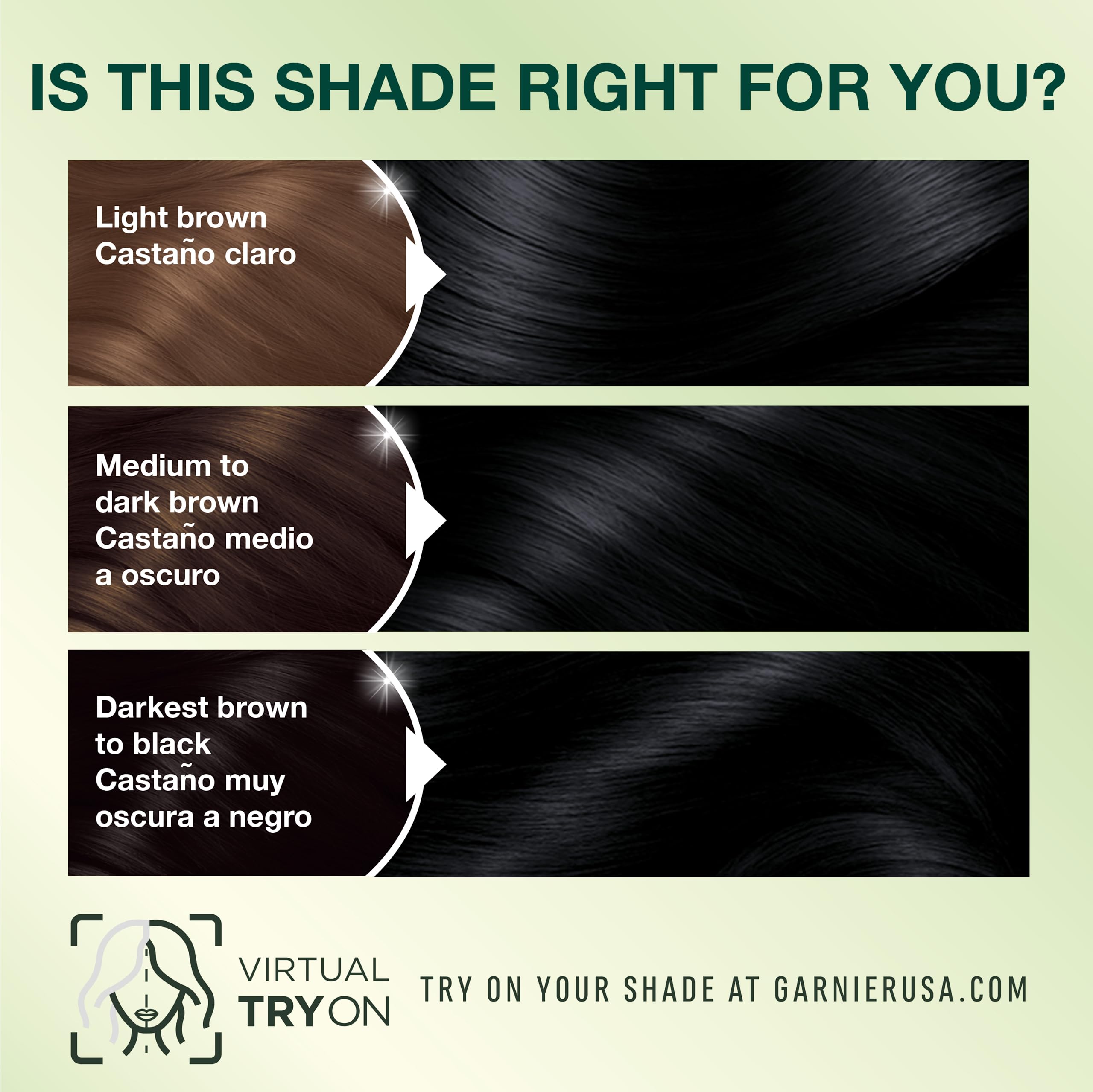 Garnier Nutrisse Ultra Creme results showing enhanced shine after color treatment.